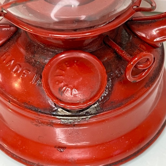 Jupiter Vintage Red Lantern Winged Oil Lamp Lantern - Jupiter Made In Poland 9” - Picture 9 of 15